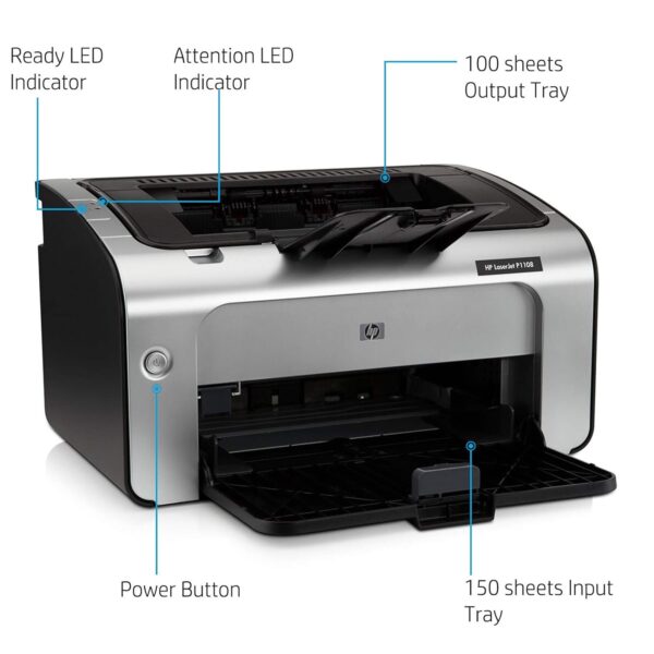 HP Laserjet P1108 Single Function Monochrome Laser Printer - Image 2