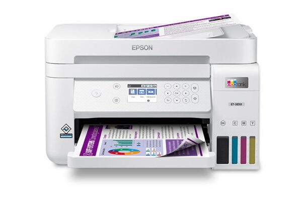 EcoTank ET-3850 Wireless Color All-in-One Cartridge-Free Supertank Printer with Scanner, Copier, ADF and Ethernet - Image 3
